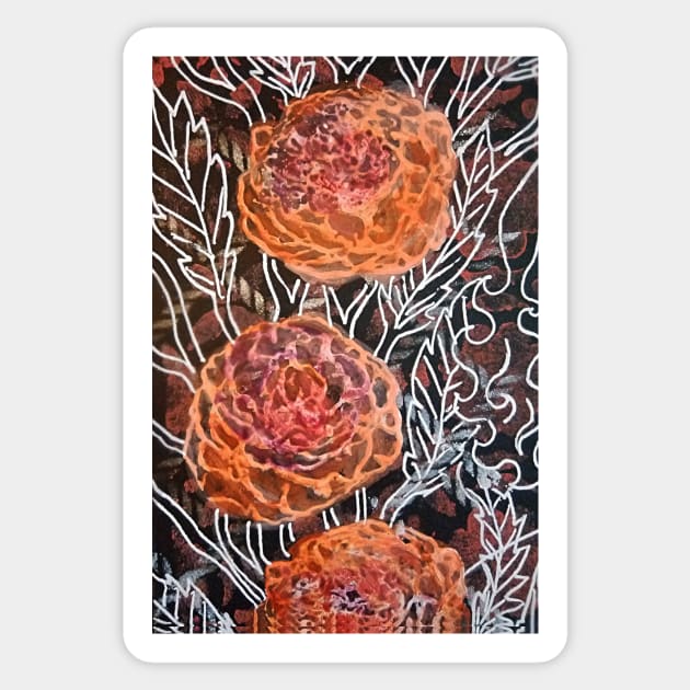 Trellis Poppies Sticker by MagsWilliamson